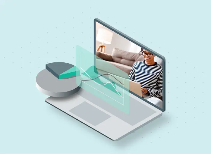 Woman on laptop screen